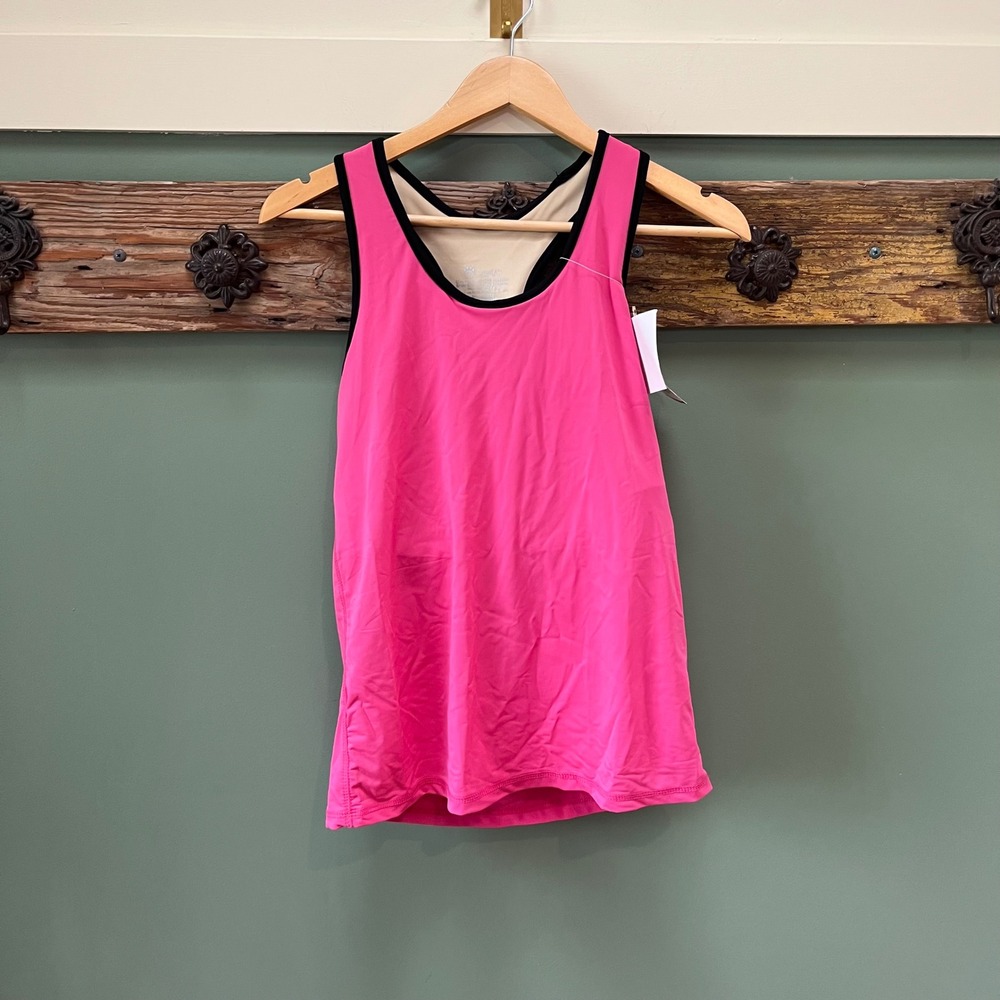 Cheata Trotter Tank Hot Pink Black Ultimate Compression Sports Bra Tank Large